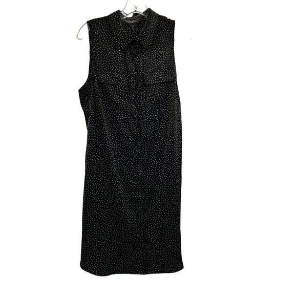 Violets & Roses Dresses & Skirts - Violets & Roses Sleeveless Button Down Black/White Polka Dot Shift Dress 12 New
